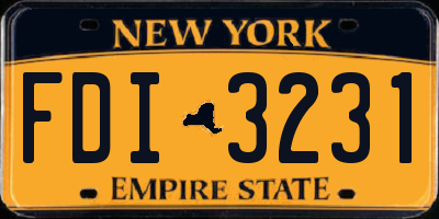 NY license plate FDI3231
