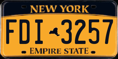 NY license plate FDI3257