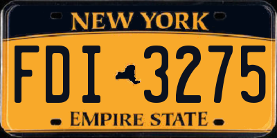 NY license plate FDI3275