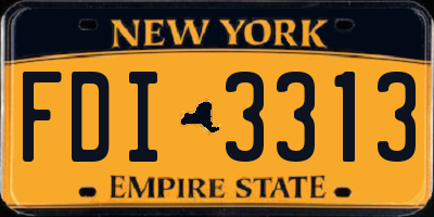 NY license plate FDI3313