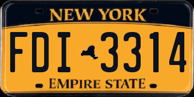 NY license plate FDI3314