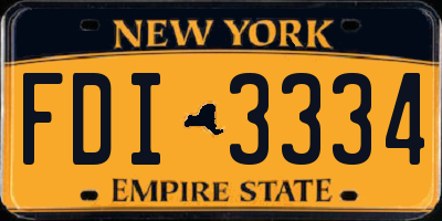 NY license plate FDI3334