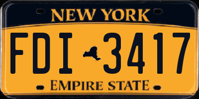 NY license plate FDI3417