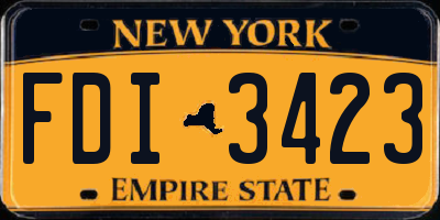 NY license plate FDI3423