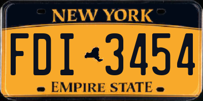 NY license plate FDI3454