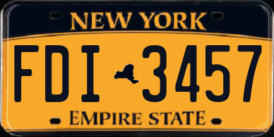 NY license plate FDI3457