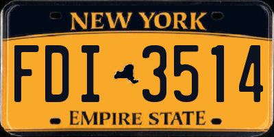 NY license plate FDI3514