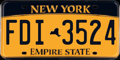 NY license plate FDI3524
