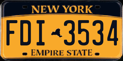 NY license plate FDI3534