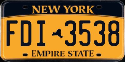 NY license plate FDI3538