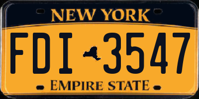 NY license plate FDI3547