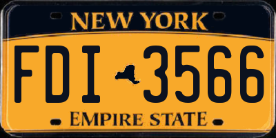 NY license plate FDI3566