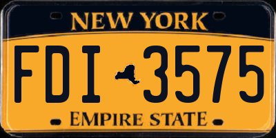 NY license plate FDI3575