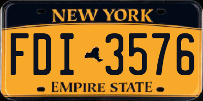 NY license plate FDI3576