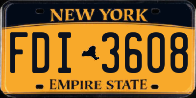 NY license plate FDI3608
