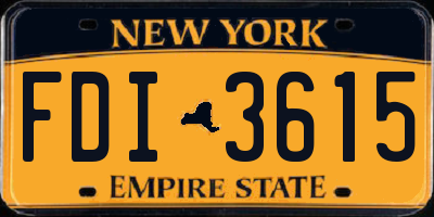 NY license plate FDI3615