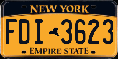 NY license plate FDI3623