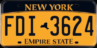 NY license plate FDI3624