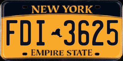 NY license plate FDI3625