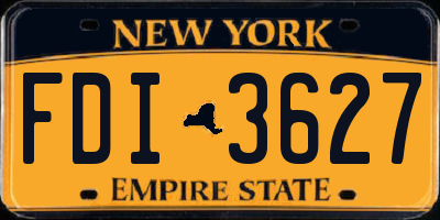 NY license plate FDI3627