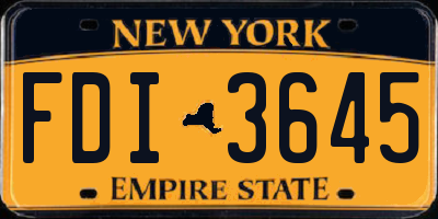 NY license plate FDI3645