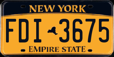 NY license plate FDI3675