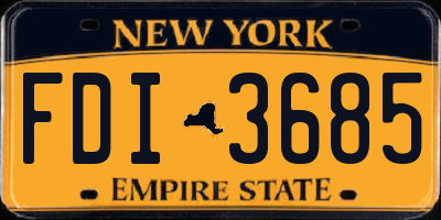 NY license plate FDI3685