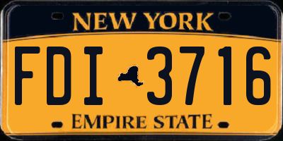 NY license plate FDI3716