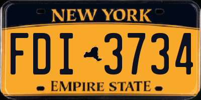NY license plate FDI3734