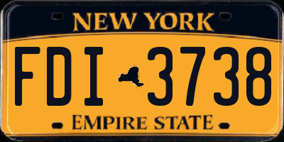 NY license plate FDI3738