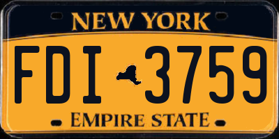 NY license plate FDI3759