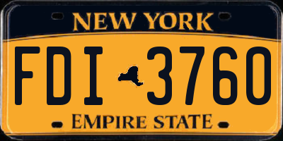NY license plate FDI3760