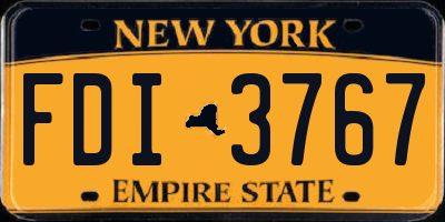NY license plate FDI3767