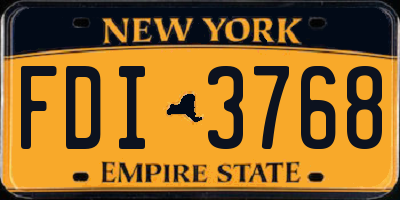 NY license plate FDI3768