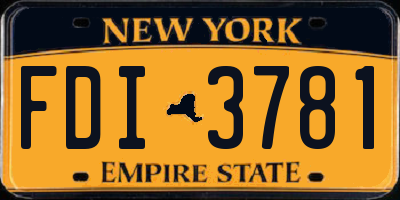 NY license plate FDI3781