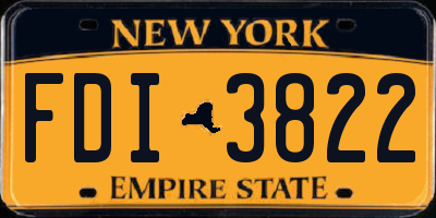 NY license plate FDI3822