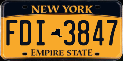 NY license plate FDI3847