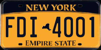NY license plate FDI4001