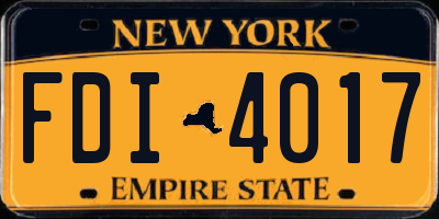 NY license plate FDI4017