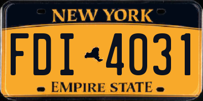 NY license plate FDI4031