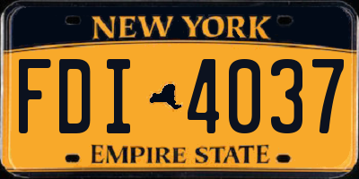 NY license plate FDI4037