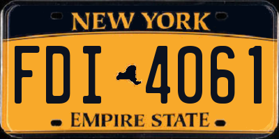 NY license plate FDI4061