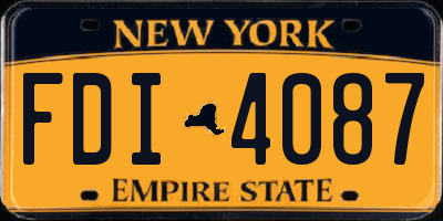 NY license plate FDI4087