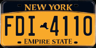 NY license plate FDI4110