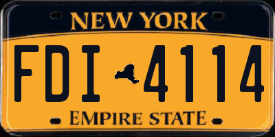 NY license plate FDI4114
