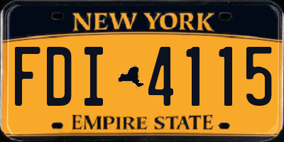 NY license plate FDI4115