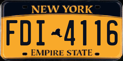 NY license plate FDI4116