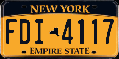NY license plate FDI4117