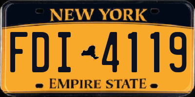 NY license plate FDI4119