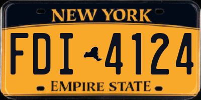 NY license plate FDI4124